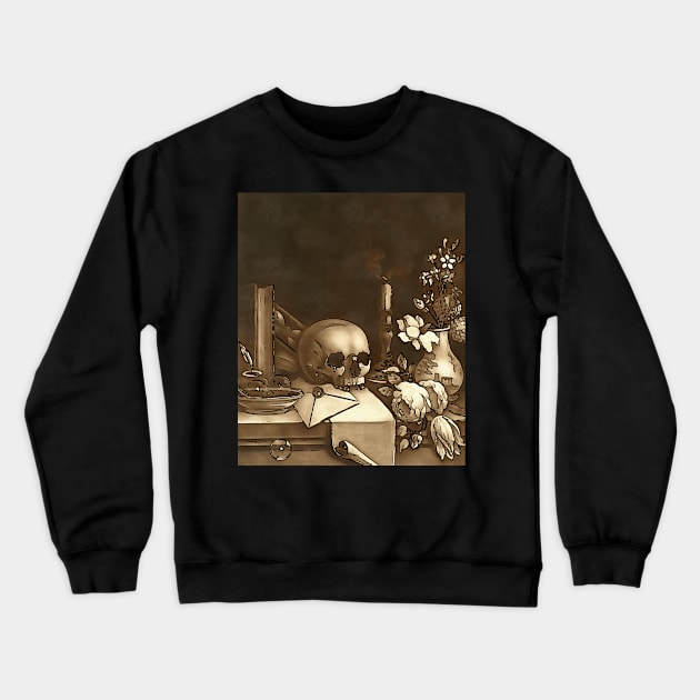 Everything In Vanity Black Outline Art Crewneck Sweatshirt by taiche